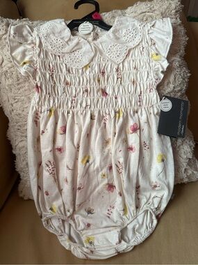 Modern Moments by Gerber Cream Floral Baby Dress